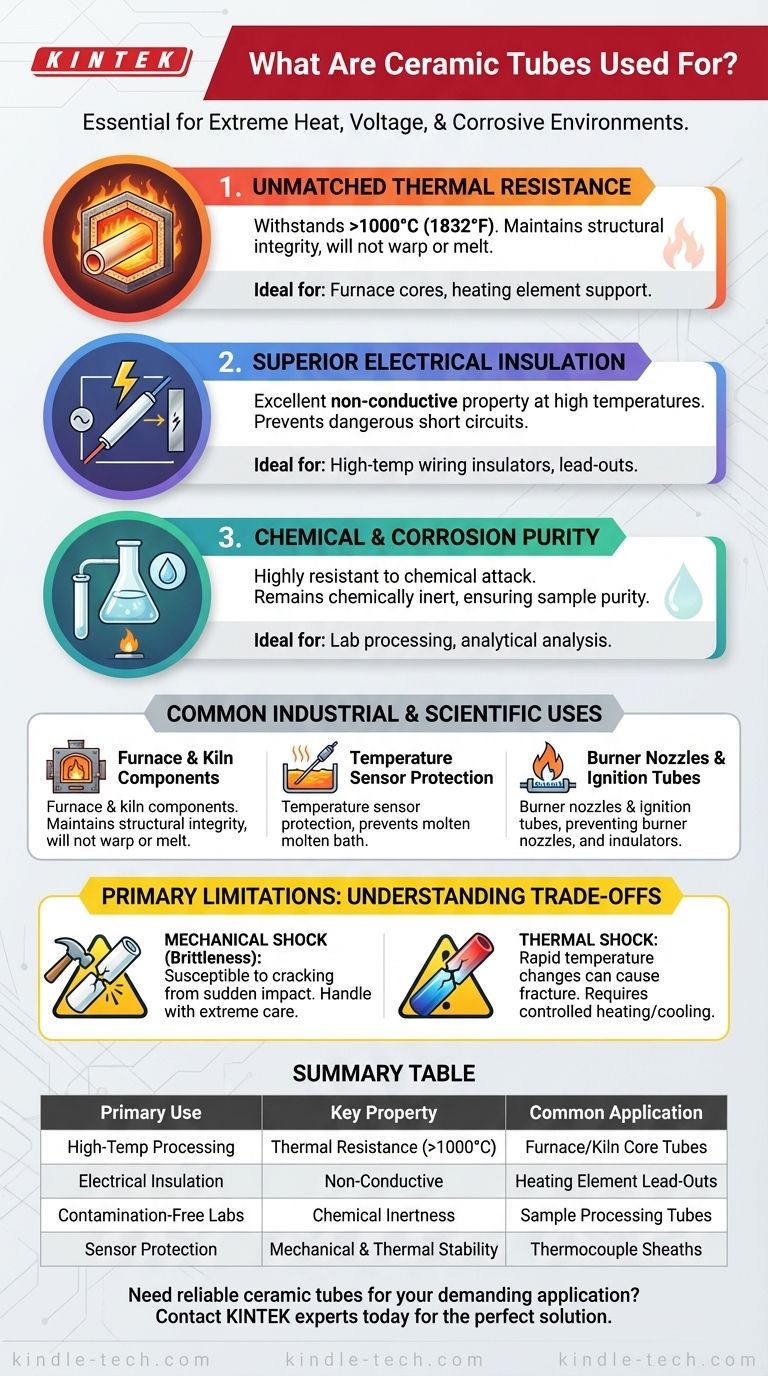 ما هي استخدامات الأنابيب الخزفية؟ ضرورية للحرارة الشديدة، العزل والنقاء دليل مرئي