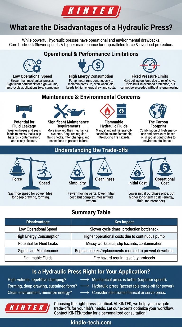 液压机的缺点是什么？ 速度慢、维护成本高和能源成本高 图解指南