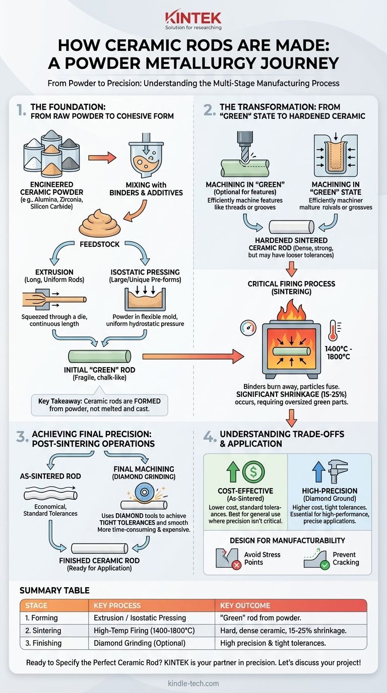 Wie werden Keramikstäbe hergestellt? Vom Pulver zur Präzision für Hochtemperaturanwendungen Visuelle Anleitung
