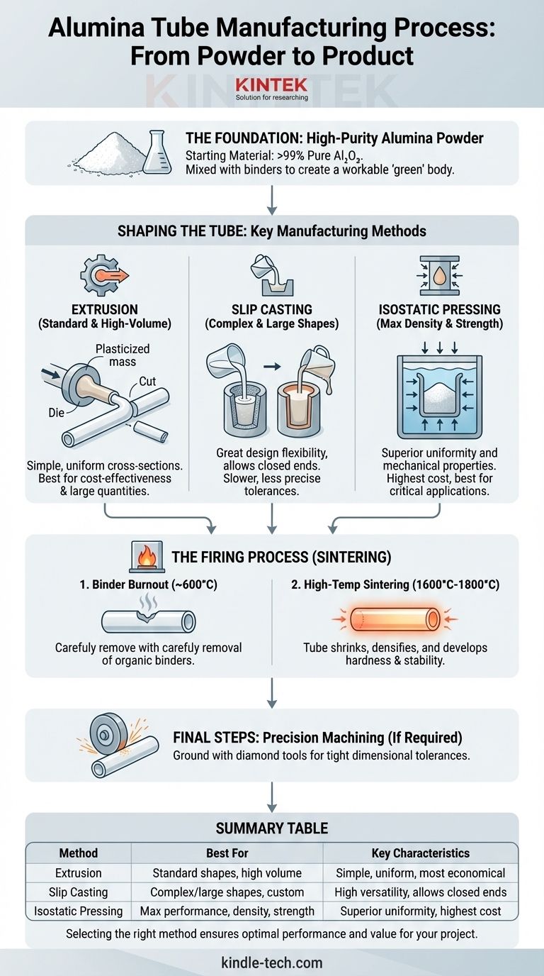 ¿Cuál es el proceso de fabricación de tubos de alúmina? De polvo a cerámica de alto rendimiento Guía Visual