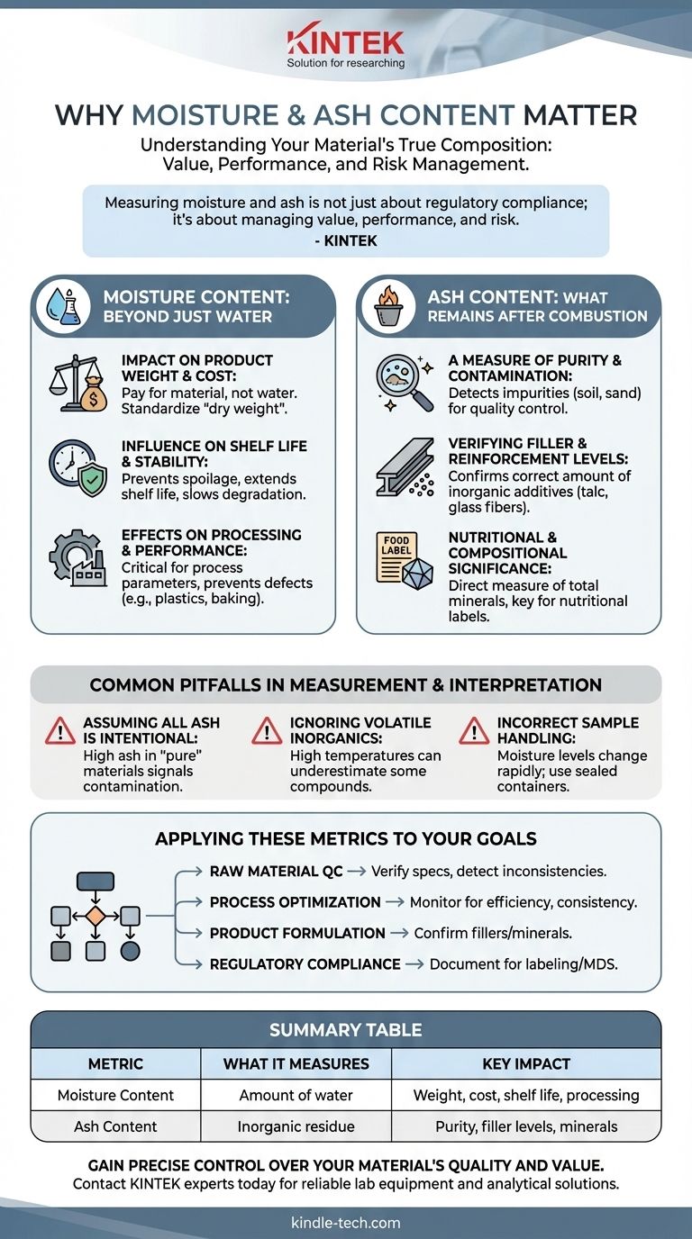 لماذا من المهم معرفة محتوى الرطوبة والرماد؟ مقاييس أساسية لجودة المواد وقيمتها دليل مرئي