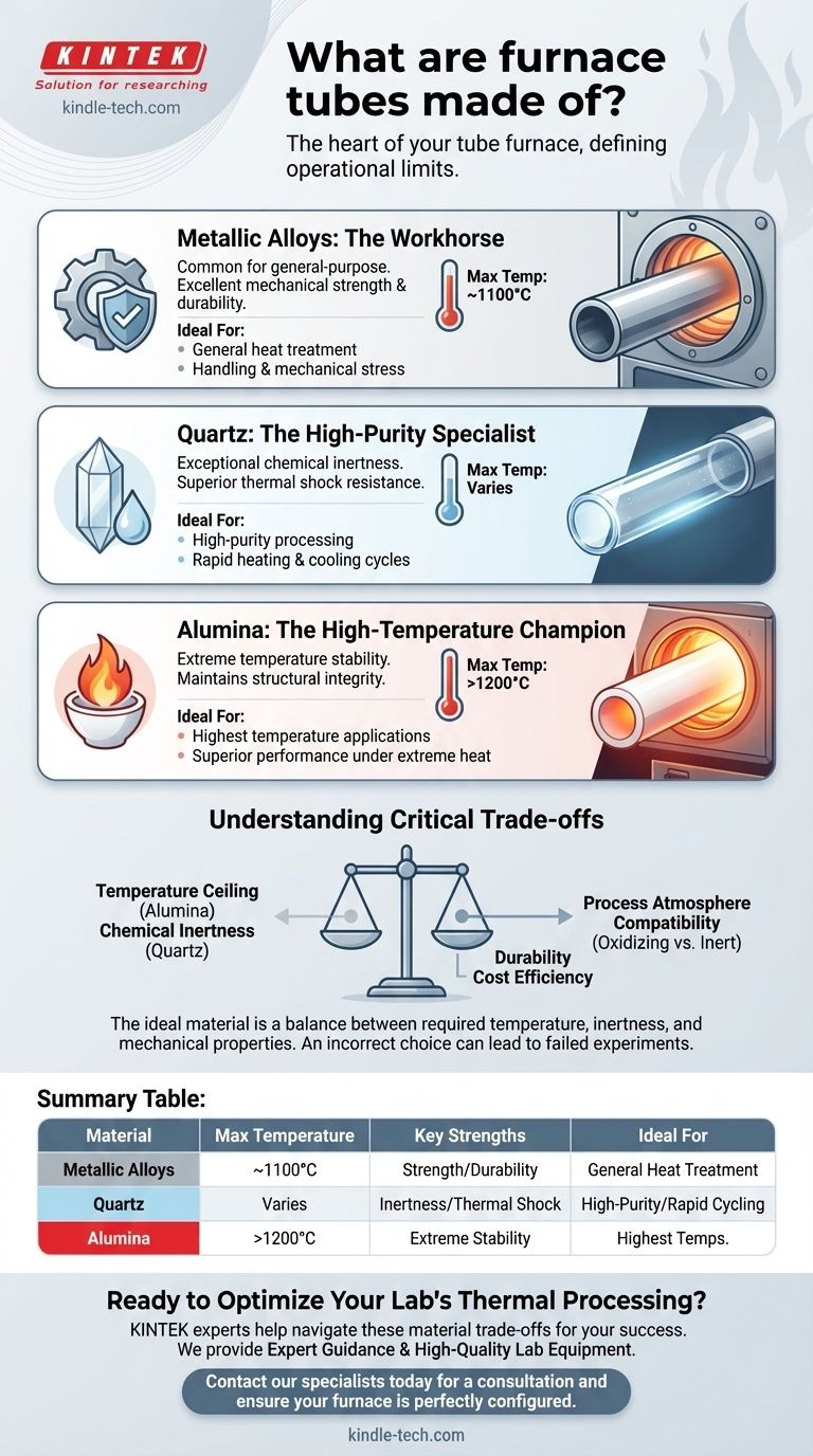 De quoi sont faits les tubes de four ? Choisissez le bon matériau pour les processus thermiques de votre laboratoire Guide Visuel
