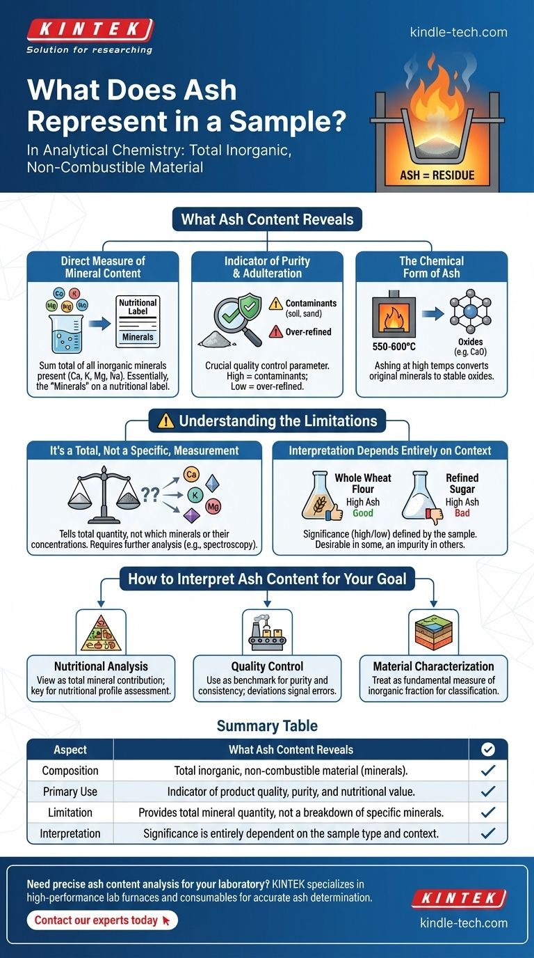 샘플에서 회분은 무엇을 나타내는가? 미네랄 함량 및 순도의 핵심 지표 시각적 가이드