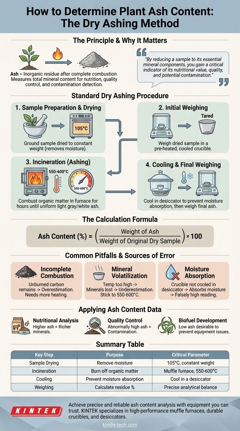 ¿Cómo se determina el contenido de cenizas de una muestra vegetal? Una guía paso a paso para el análisis mineral Guía Visual