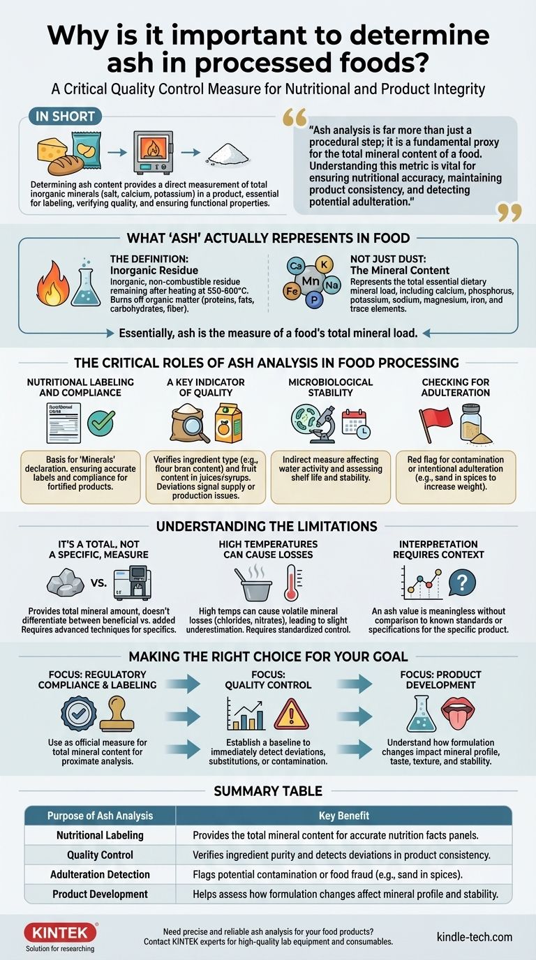 Why is it important to determine ash in processed foods? Ensure Quality, Nutrition & Compliance Visual Guide