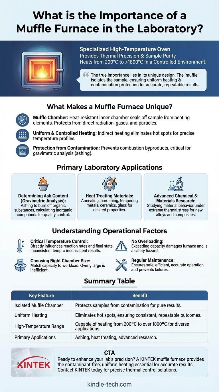 ما أهمية فرن الكتم في المختبر؟ تحقيق تسخين دقيق وخالٍ من الملوثات دليل مرئي