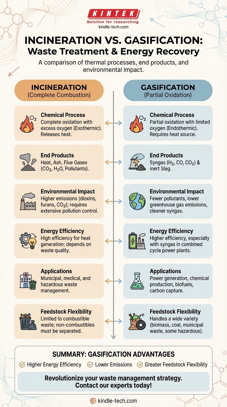 What are the key differences between incineration and gasification? Explore Waste Management Solutions Visual Guide