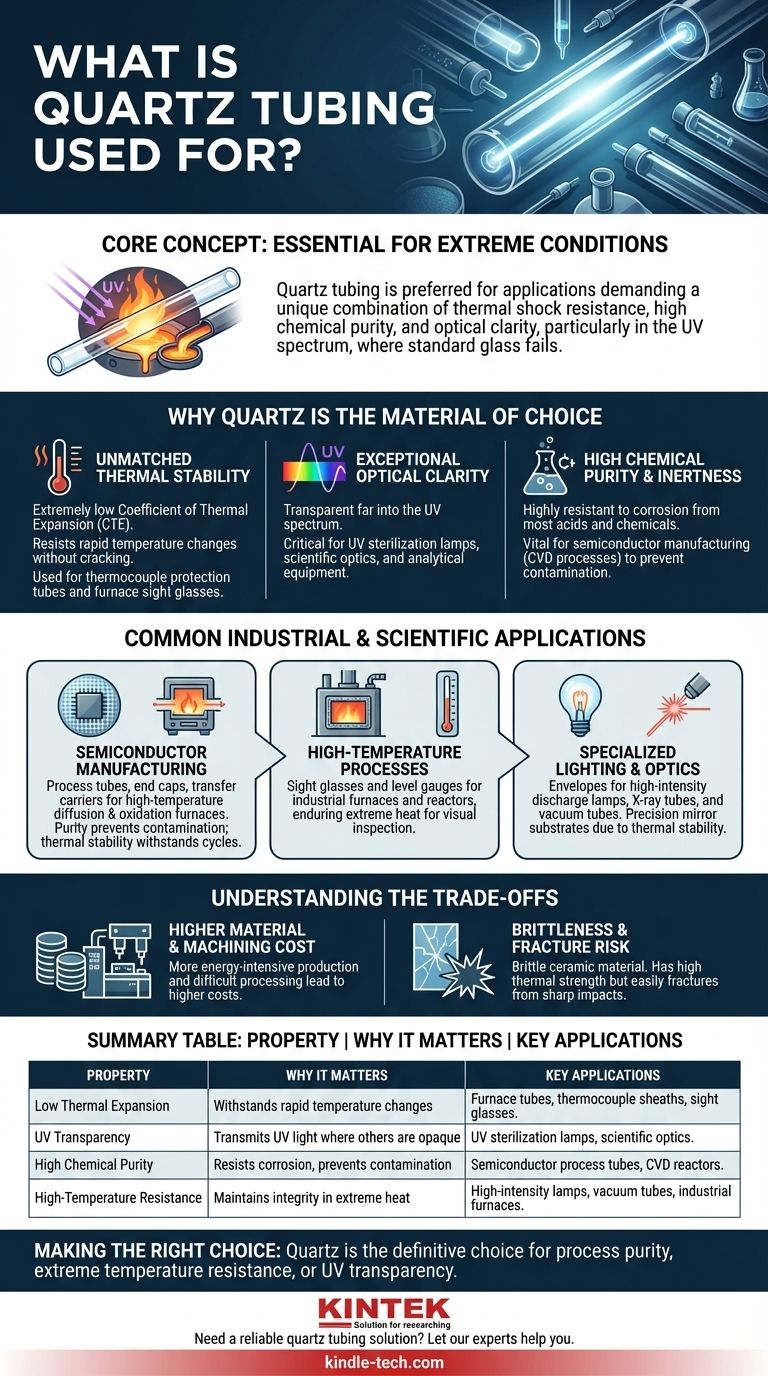 ما هي استخدامات أنابيب الكوارتز؟ ضرورية للحرارة الشديدة والنقاء وتطبيقات الأشعة فوق البنفسجية دليل مرئي