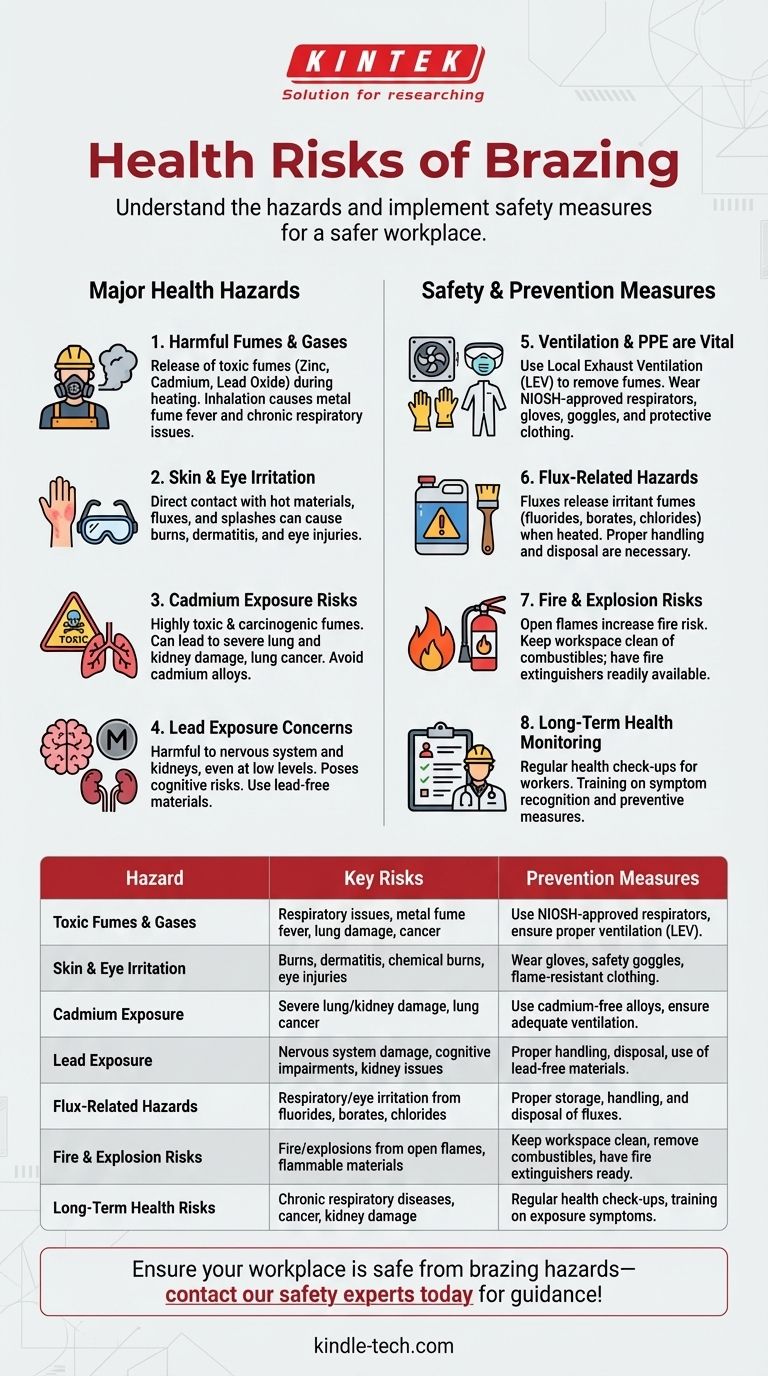 Quais são os riscos para a saúde da soldagem forte (brasagem)? Proteja-se contra fumos tóxicos e perigos Guia Visual