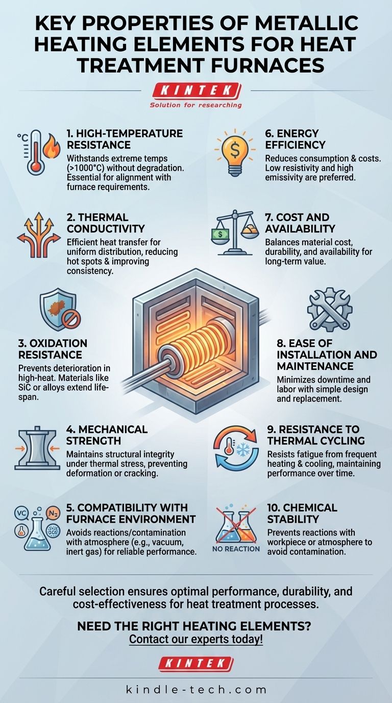 Quelles sont les propriétés clés des éléments chauffants métalliques dans les fours de traitement thermique ? Guide Visuel