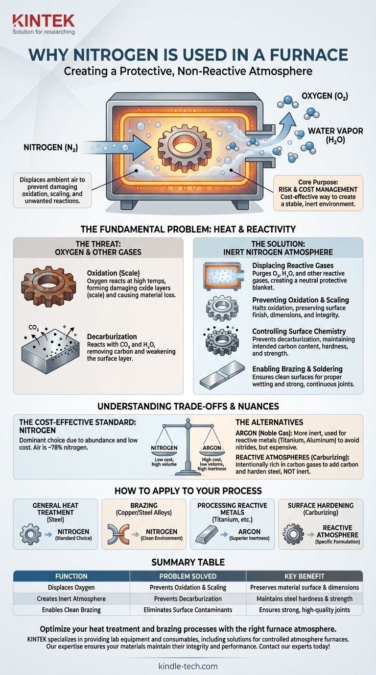 ¿Por qué se utiliza nitrógeno en los hornos? Un escudo rentable para procesos a alta temperatura Guía Visual