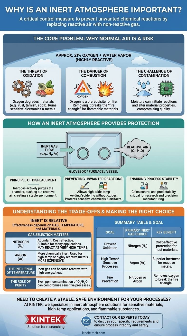 Perché un'atmosfera inerte è importante? Prevenire ossidazione, incendi e contaminazione Guida Visiva