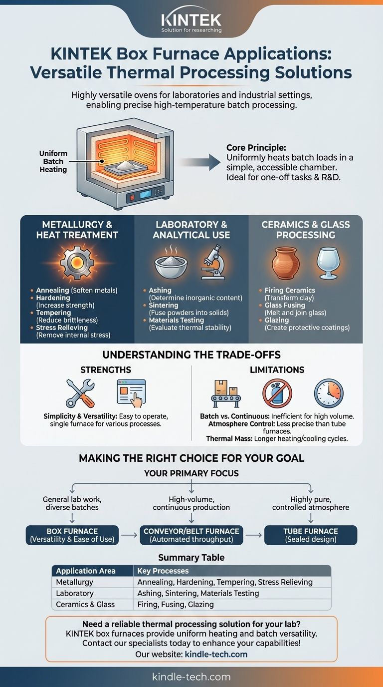 ما هو تطبيق الفرن الصندوقي؟ تسخين متعدد الاستخدامات للمعادن والمختبرات والمزيد دليل مرئي