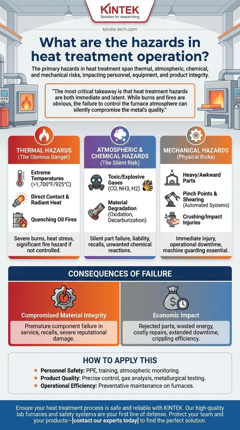 What are the hazards in heat treatment operation? Mitigate Thermal, Chemical, and Mechanical Risks Visual Guide