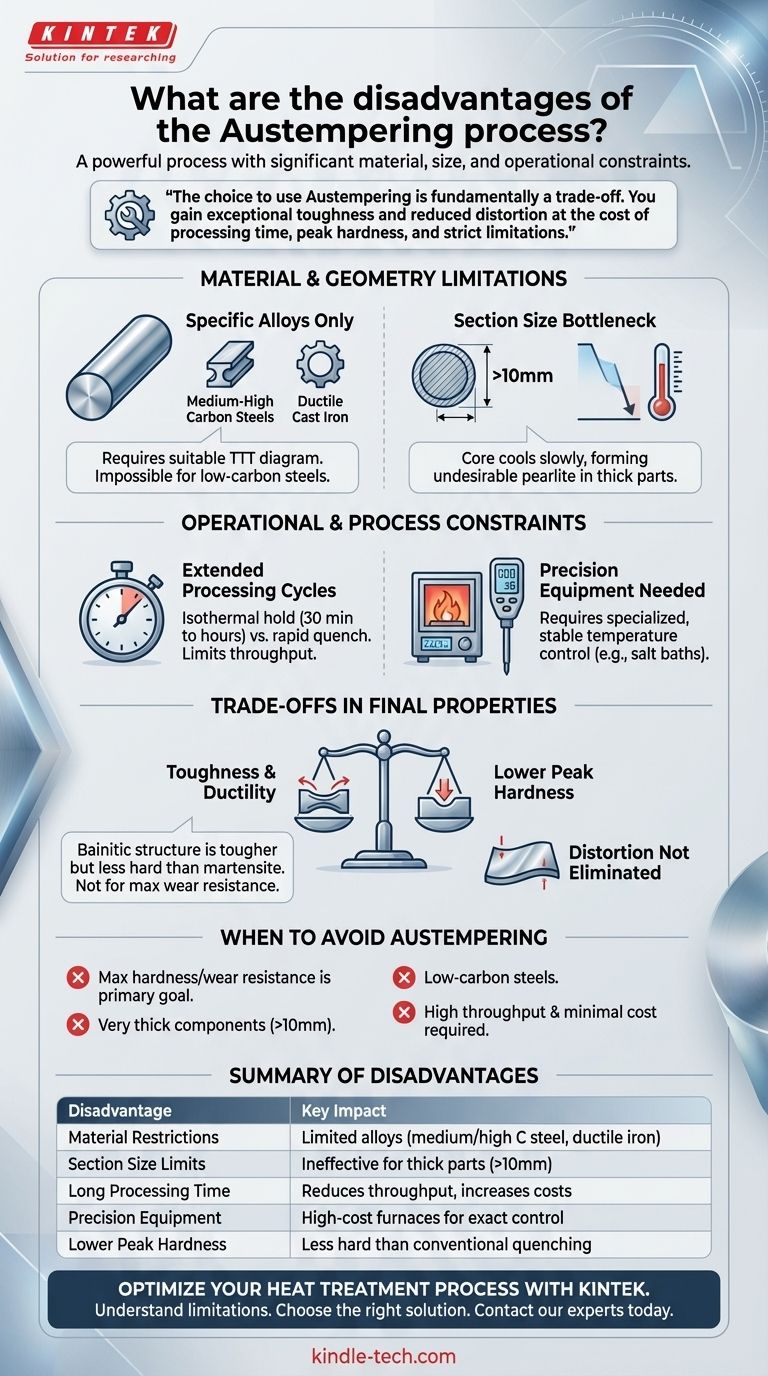 오스템퍼링(Austempering) 공정의 단점은 무엇인가요? 주요 한계점과 상충 관계 시각적 가이드