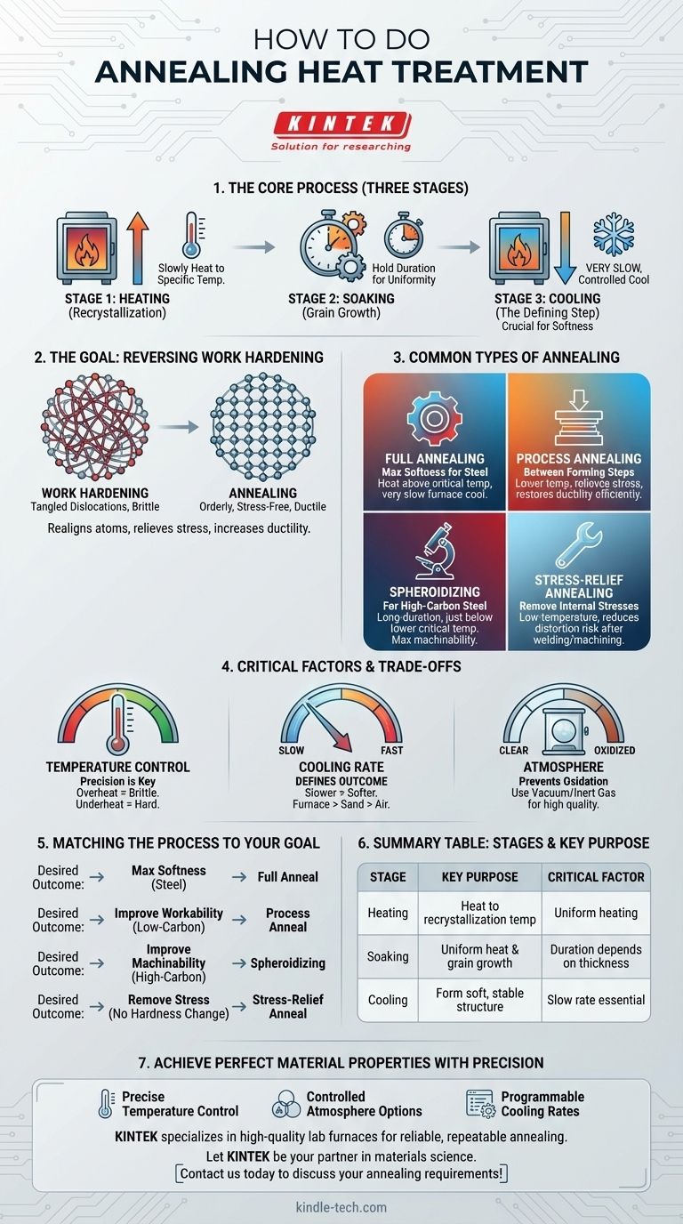 Como fazer o tratamento térmico de recozimento? Domine as 3 Etapas para Metais Mais Macios e Trabalháveis Guia Visual