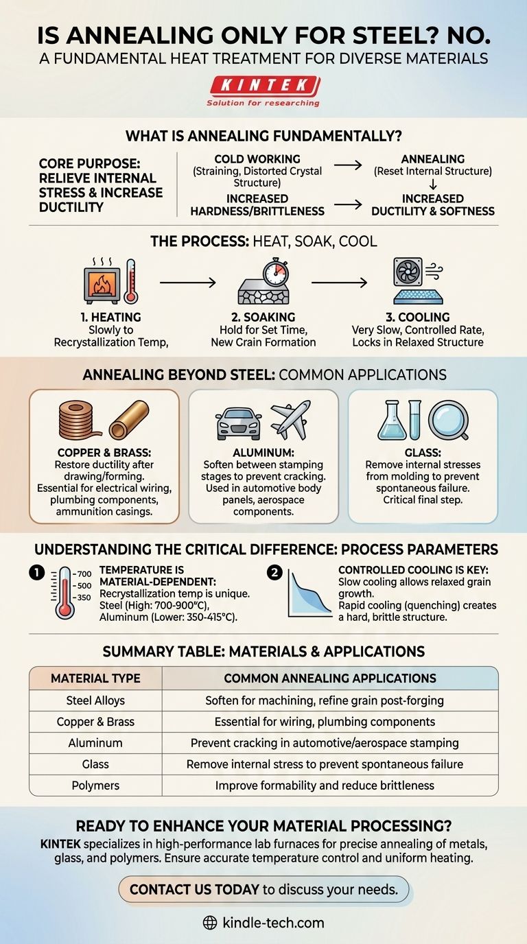 O recozimento é apenas para aço? Desvende a Versatilidade dos Materiais com Este Tratamento Térmico Essencial Guia Visual
