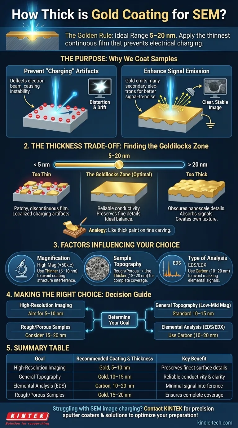 How thick is gold coating for SEM? Achieve Perfect Conductivity Without Masking Details Visual Guide