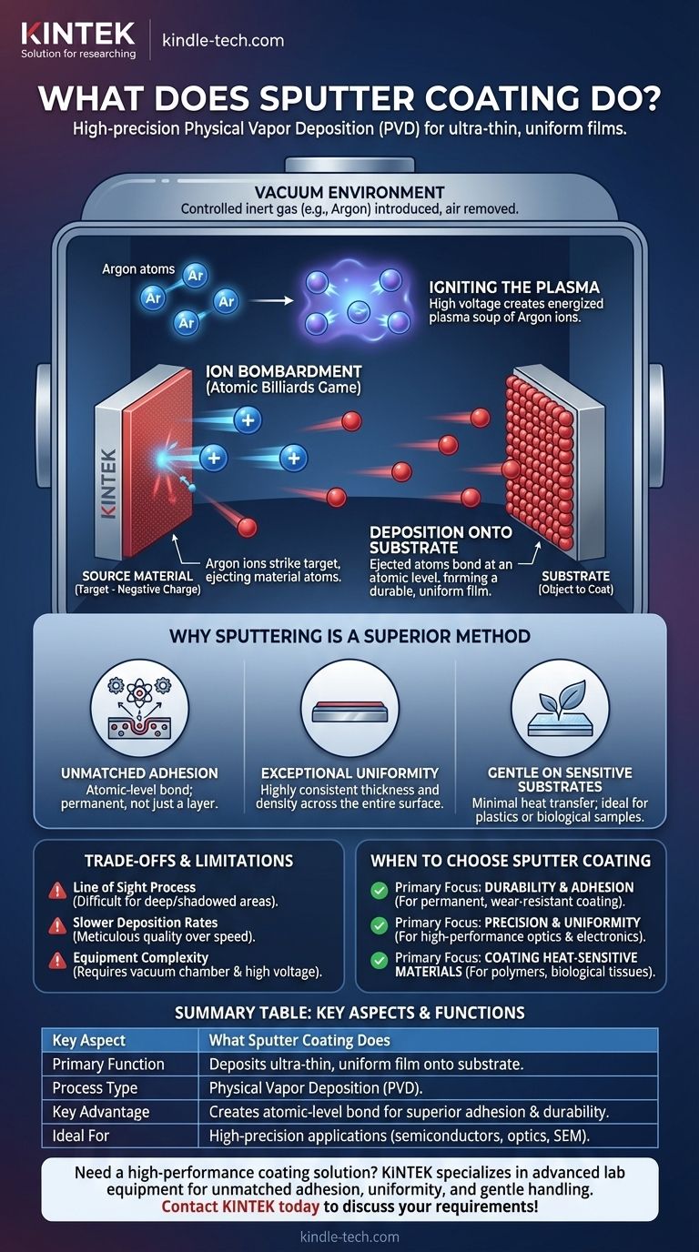 스퍼터 코팅은 무엇을 하는가? 우수하고 원자 수준의 박막 증착 달성 시각적 가이드