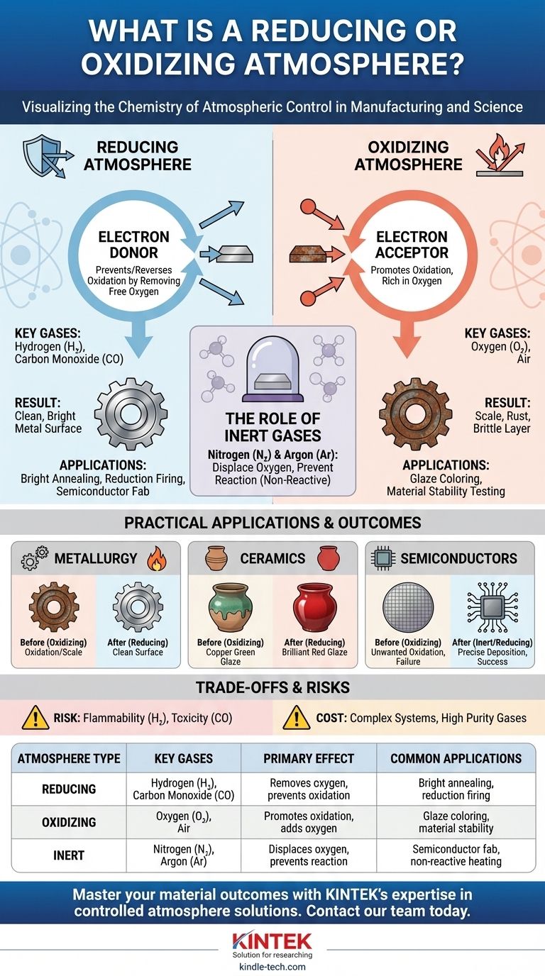 Qu'est-ce qu'une atmosphère réductrice ou oxydante ? Contrôlez les propriétés des matériaux dans votre processus Guide Visuel