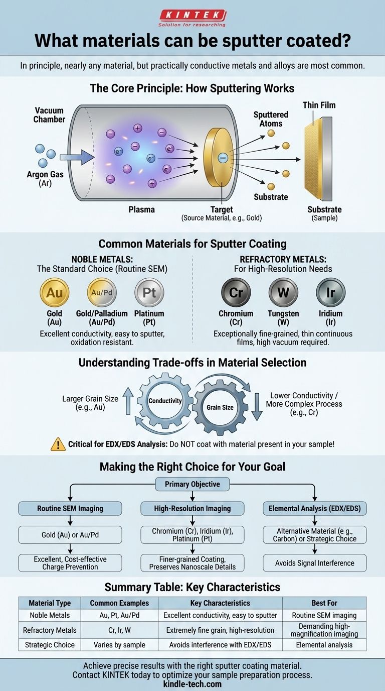 What materials can be sputter coated? A Guide to Metals for SEM & High-Resolution Imaging Visual Guide
