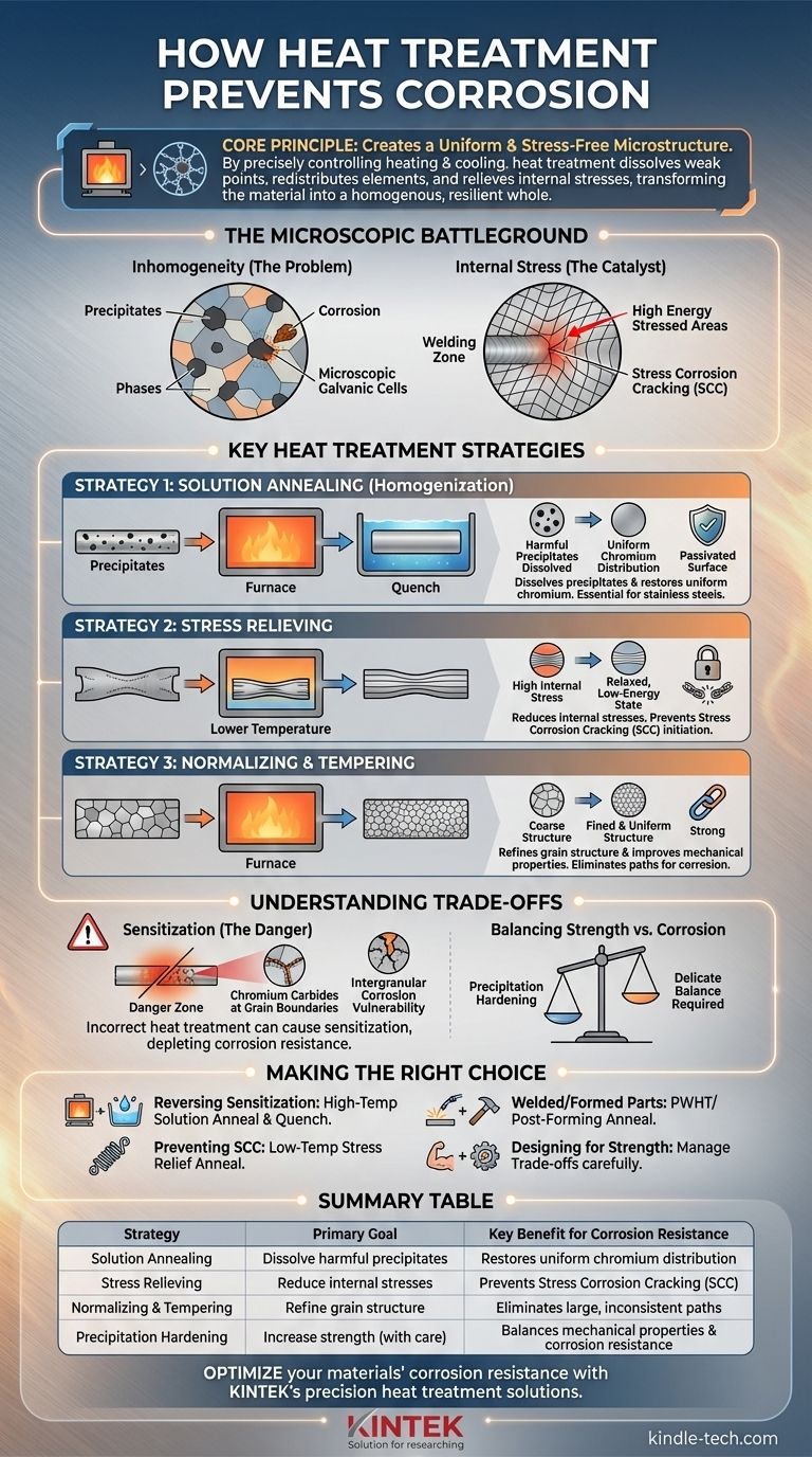 열처리는 어떻게 부식을 방지하나요? 부식 공격을 차단하기 위해 균일한 미세 구조를 달성하세요 시각적 가이드