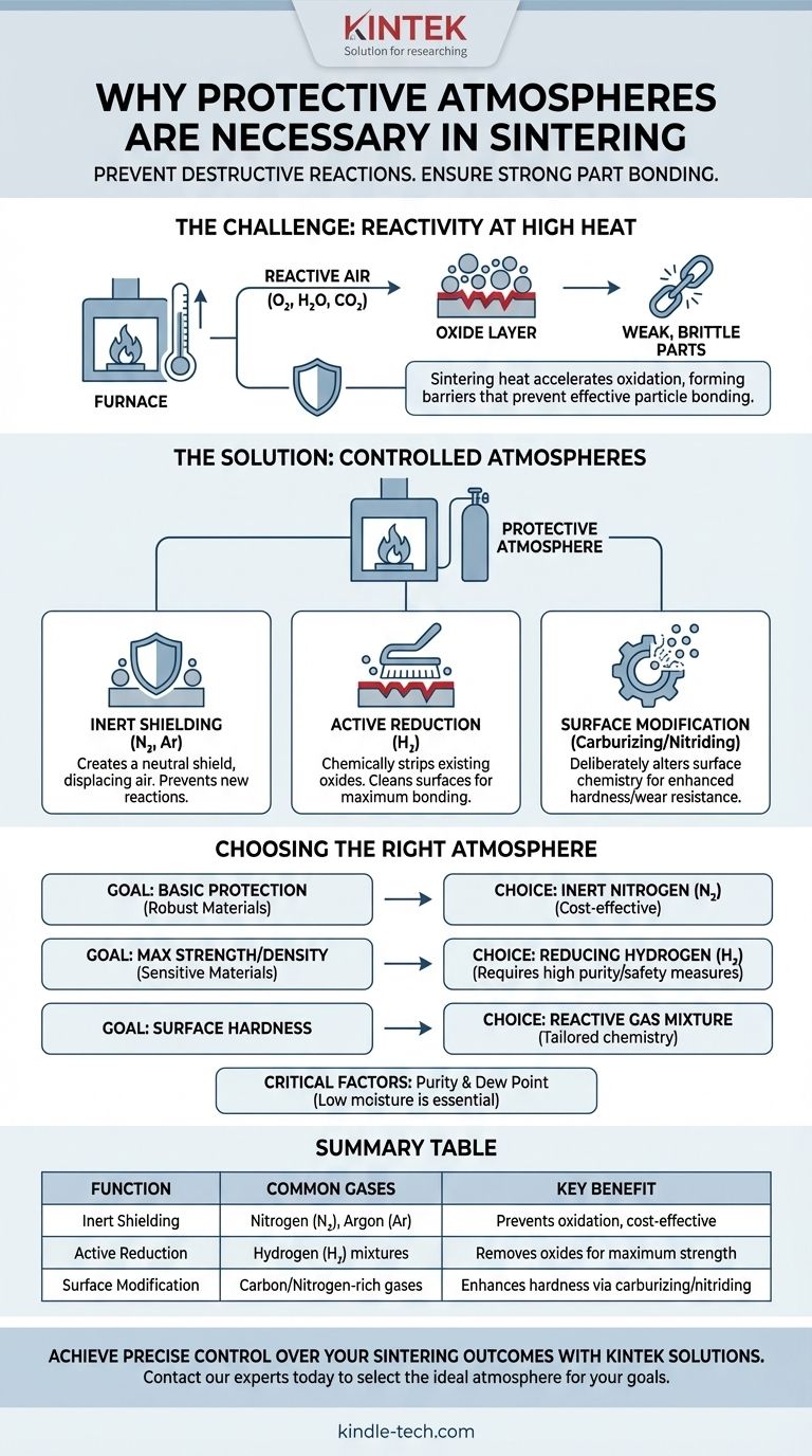 Perché le atmosfere protettive sono necessarie nella sinterizzazione? Prevenire l'ossidazione per parti più resistenti Guida Visiva