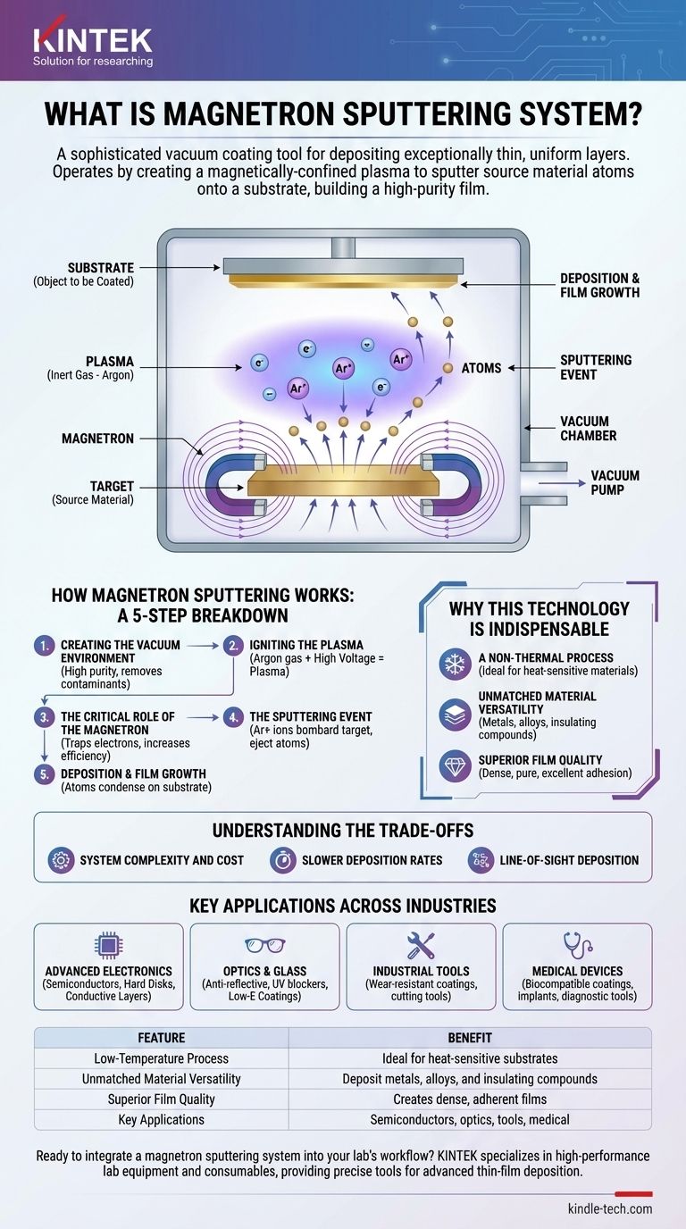 마그네트론 스퍼터링 시스템이란 무엇인가요? 연구실에서 우수한 박막 증착을 달성하세요 시각적 가이드