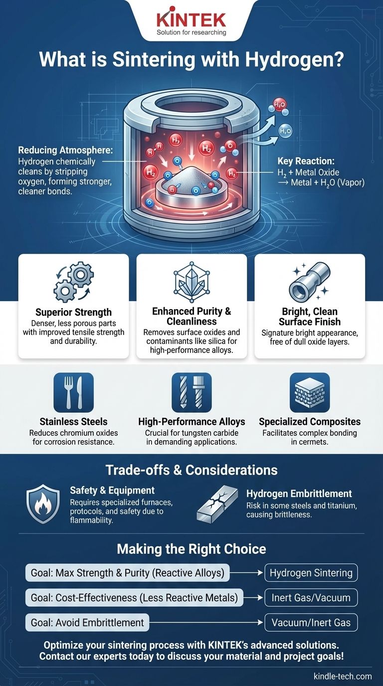 ما هي عملية التلبيد بالهيدروجين؟ تحقيق قوة ونقاء فائقين في الأجزاء المعدنية دليل مرئي