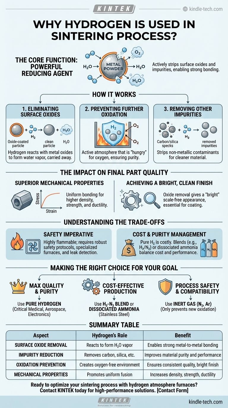 Warum wird Wasserstoff im Sinterprozess verwendet? Erzielen Sie überlegene Reinheit und Festigkeit in Metallteilen Visuelle Anleitung