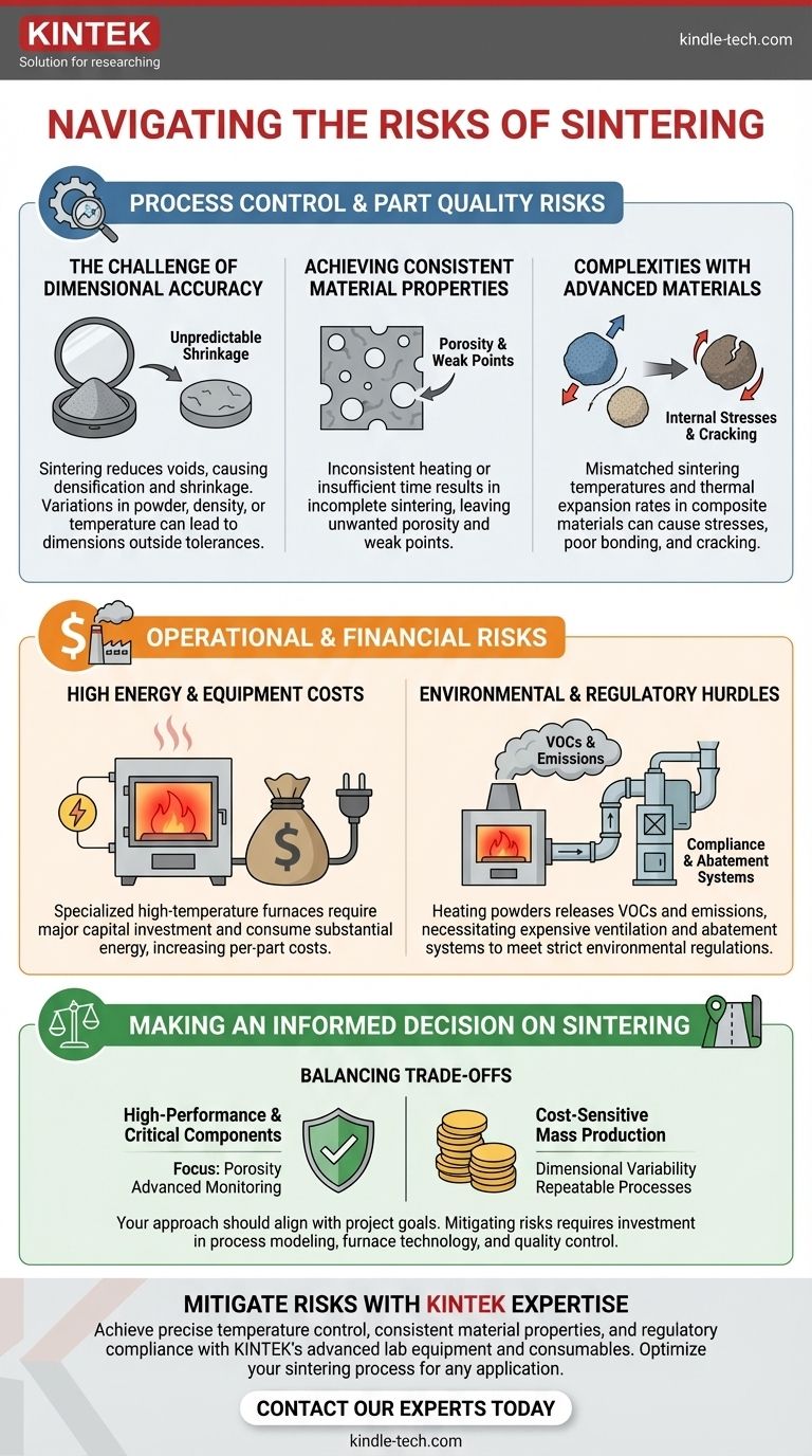 Quali sono i rischi della sinterizzazione? Gestione della precisione dimensionale, dei costi e della conformità Guida Visiva