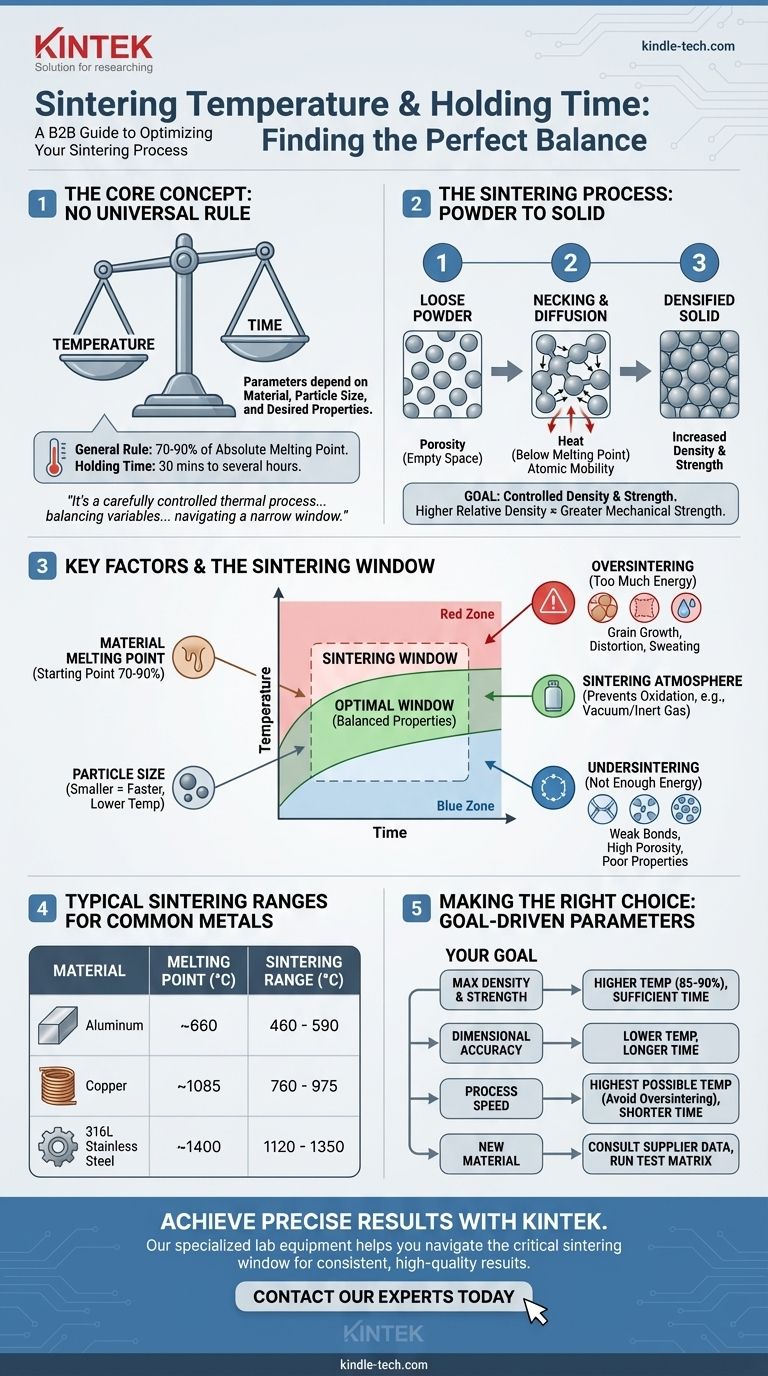 What is the temperature and holding time for sintering? Master the Variables for Optimal Results Visual Guide