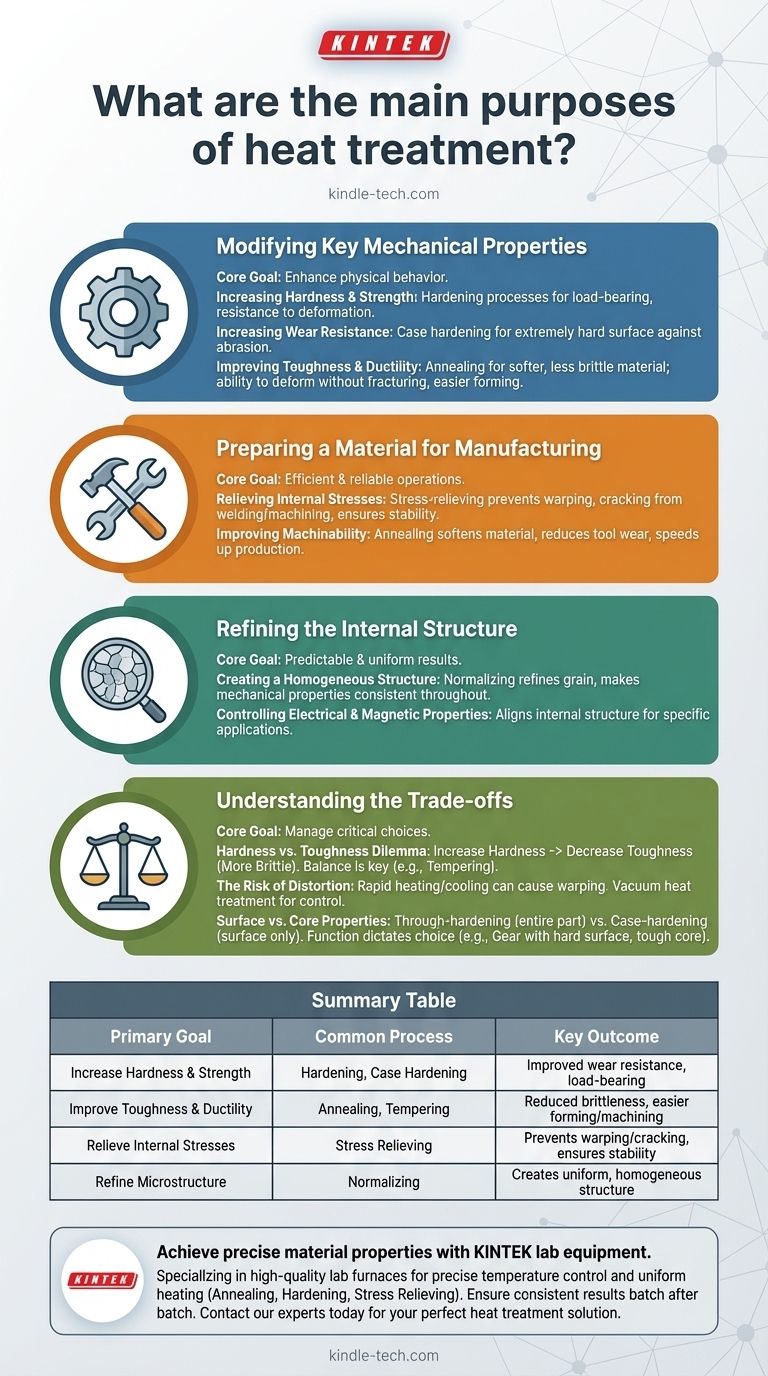 Quali sono gli scopi principali del trattamento termico? Migliorare le proprietà dei materiali per prestazioni ottimali Guida Visiva