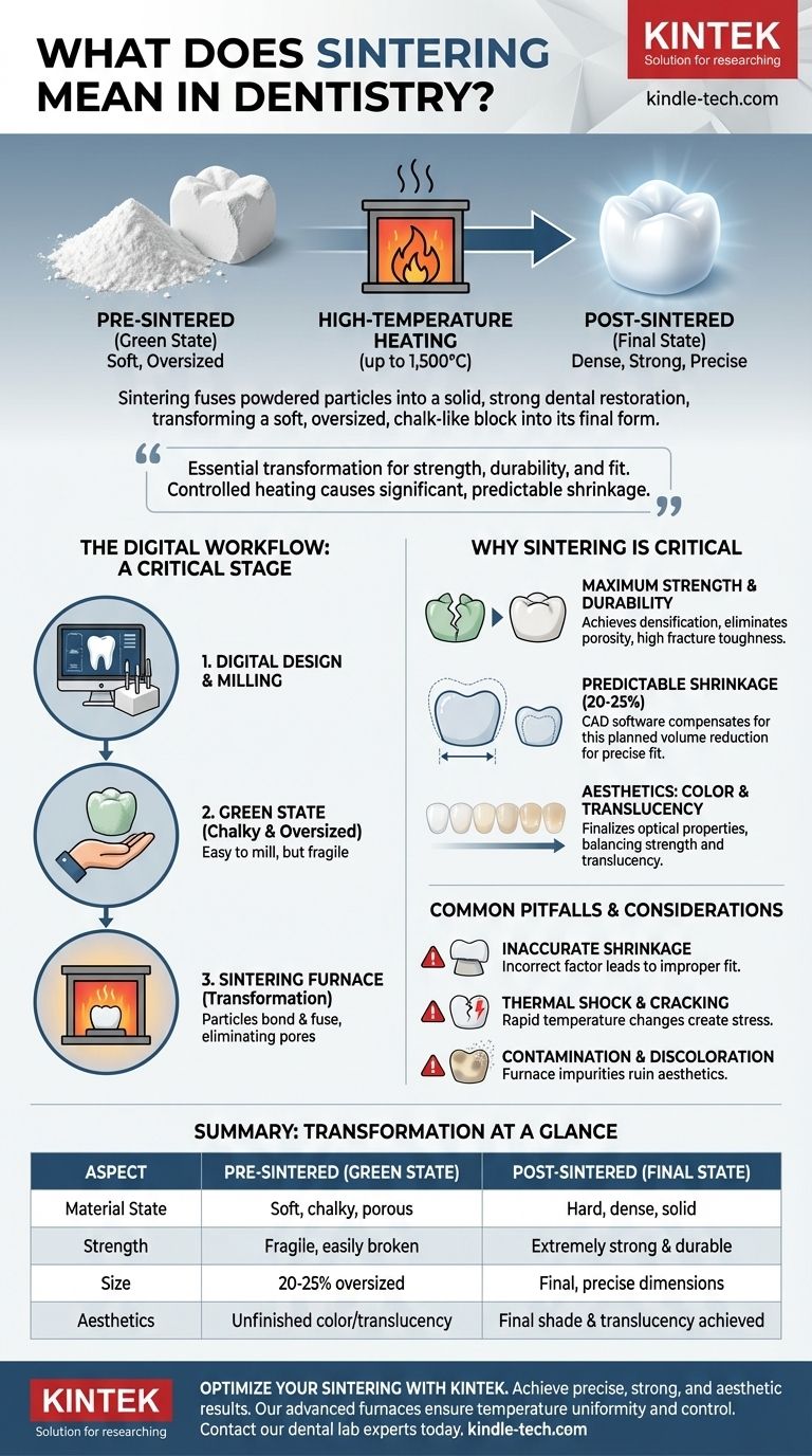 Que signifie la cuisson par frittage en dentisterie ? Le processus essentiel pour des restaurations solides et durables Guide Visuel