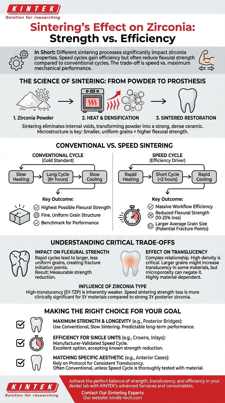 Quel est l'effet des différents processus de frittage sur la résistance à la flexion de la zircone monolithique translucide ? Optimiser la résistance par rapport à l'efficacité Guide Visuel