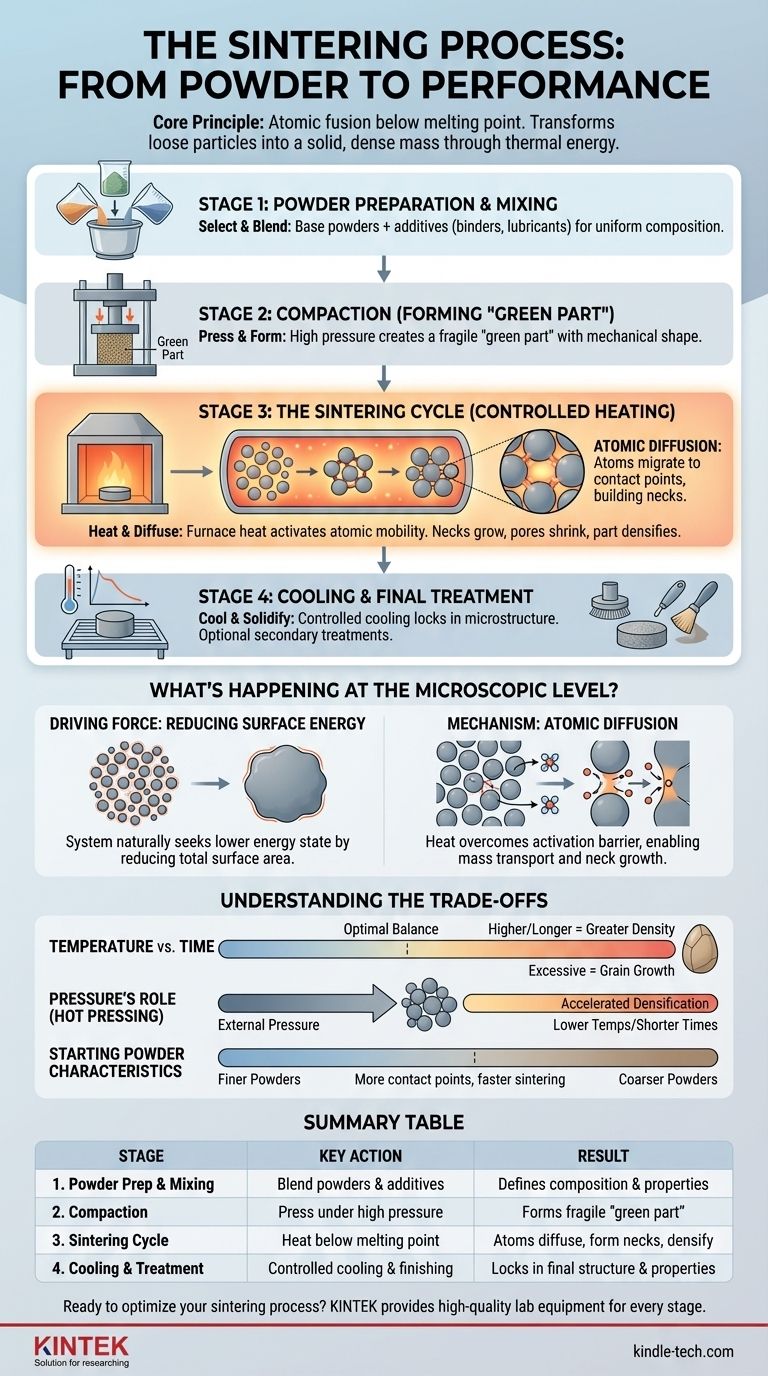 Quali sono le fasi del processo di sinterizzazione? Una guida dalla polvere al pezzo solido Guida Visiva