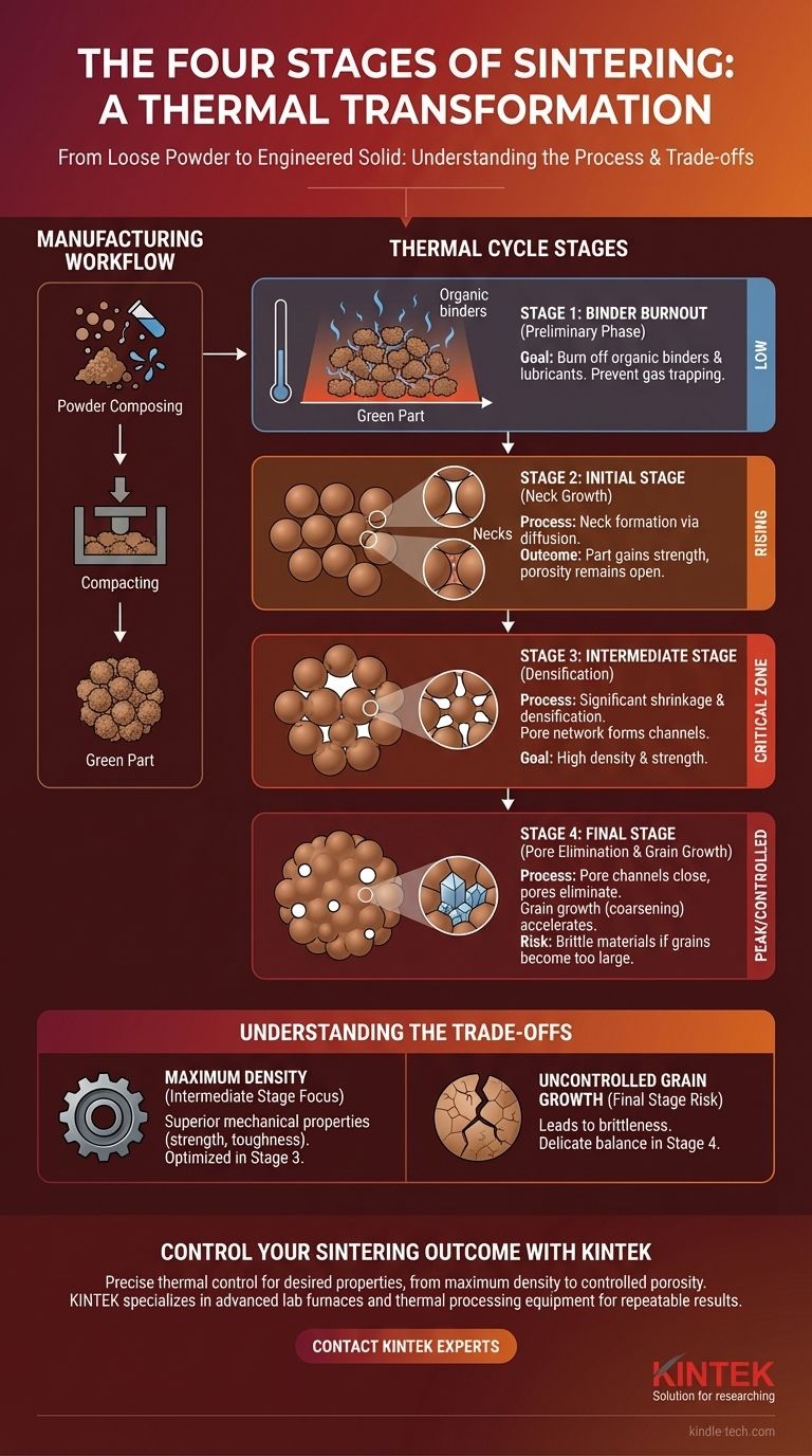 ما هي المراحل الأربع للتلبيد؟ دليل للوصول إلى كثافة دقيقة للمواد دليل مرئي