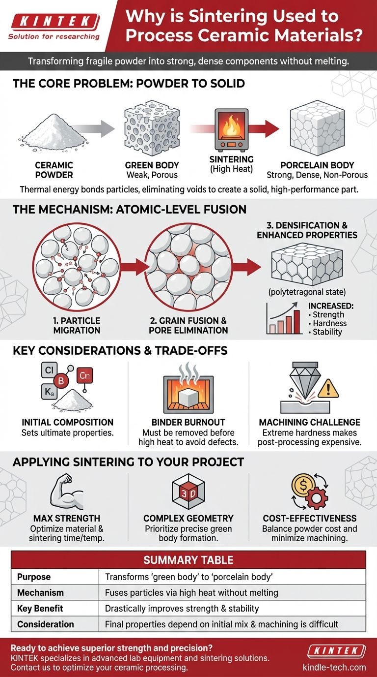 لماذا يستخدم التلبيد لمعالجة المواد الخزفية؟ أطلق العنان للقوة والكثافة العالية دليل مرئي