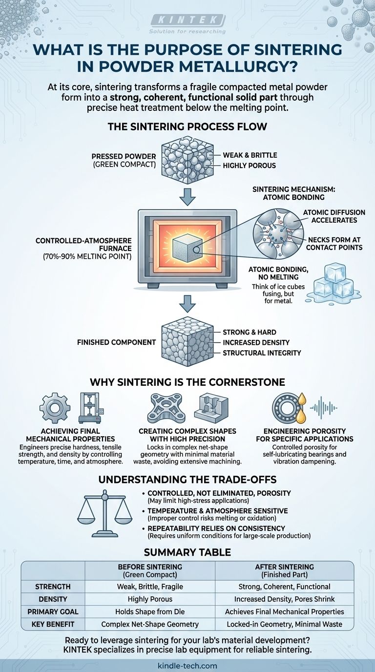 Qual è lo scopo della sinterizzazione nella metallurgia delle polveri? Trasformare la polvere in componenti ad alta resistenza Guida Visiva