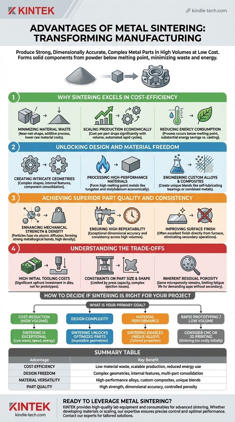 ¿Cuáles son las ventajas de la sinterización de metales? Logre piezas metálicas complejas y rentables Guía Visual