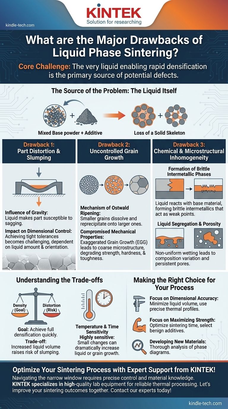 ما هي العيوب الرئيسية لعملية التلبيد بالطور السائل؟ التخفيف من المخاطر لتحقيق كثافة أفضل دليل مرئي