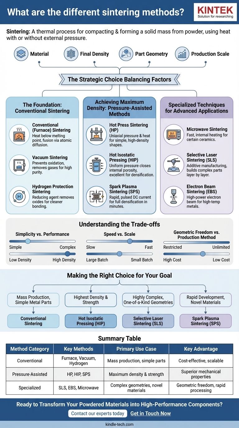 Каковы различные методы спекания? Выберите правильную технологию для вашего материала и применения Визуальное руководство