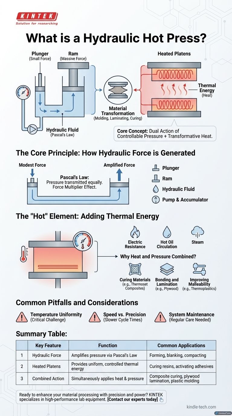 O que é uma prensa hidráulica a quente? Desvende o Poder do Calor e da Pressão para Materiais Avançados Guia Visual