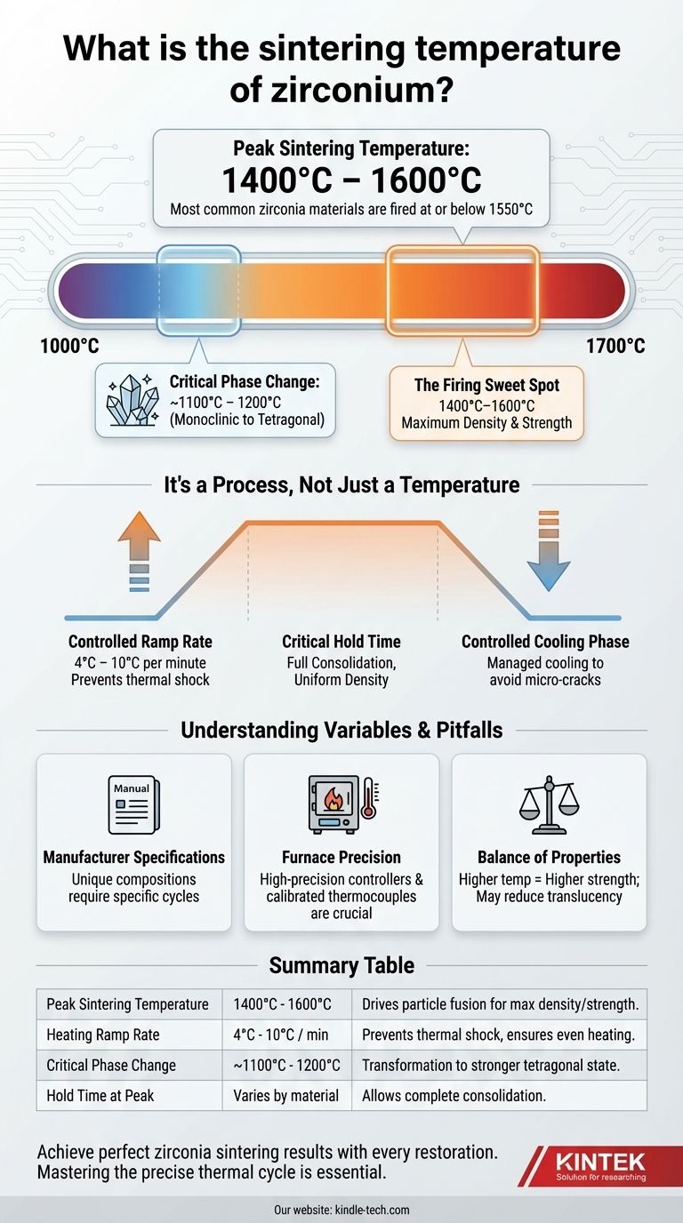 Qual è la temperatura di sinterizzazione dello zirconio? Una guida all'intervallo 1400°C-1600°C per i laboratori odontotecnici Guida Visiva