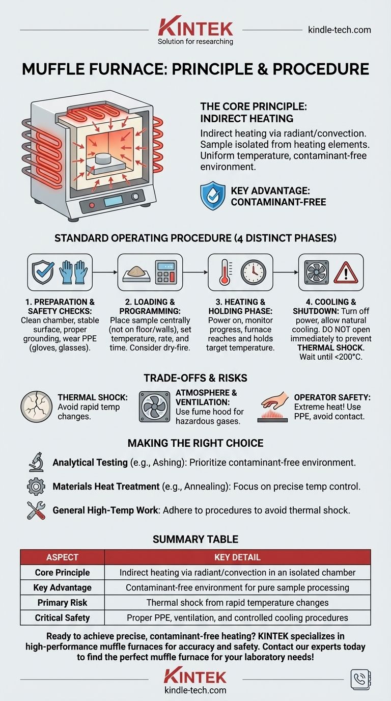 머플로의 원리와 절차는 무엇인가요? 안전하고 오염 없는 고온 처리를 마스터하세요 시각적 가이드