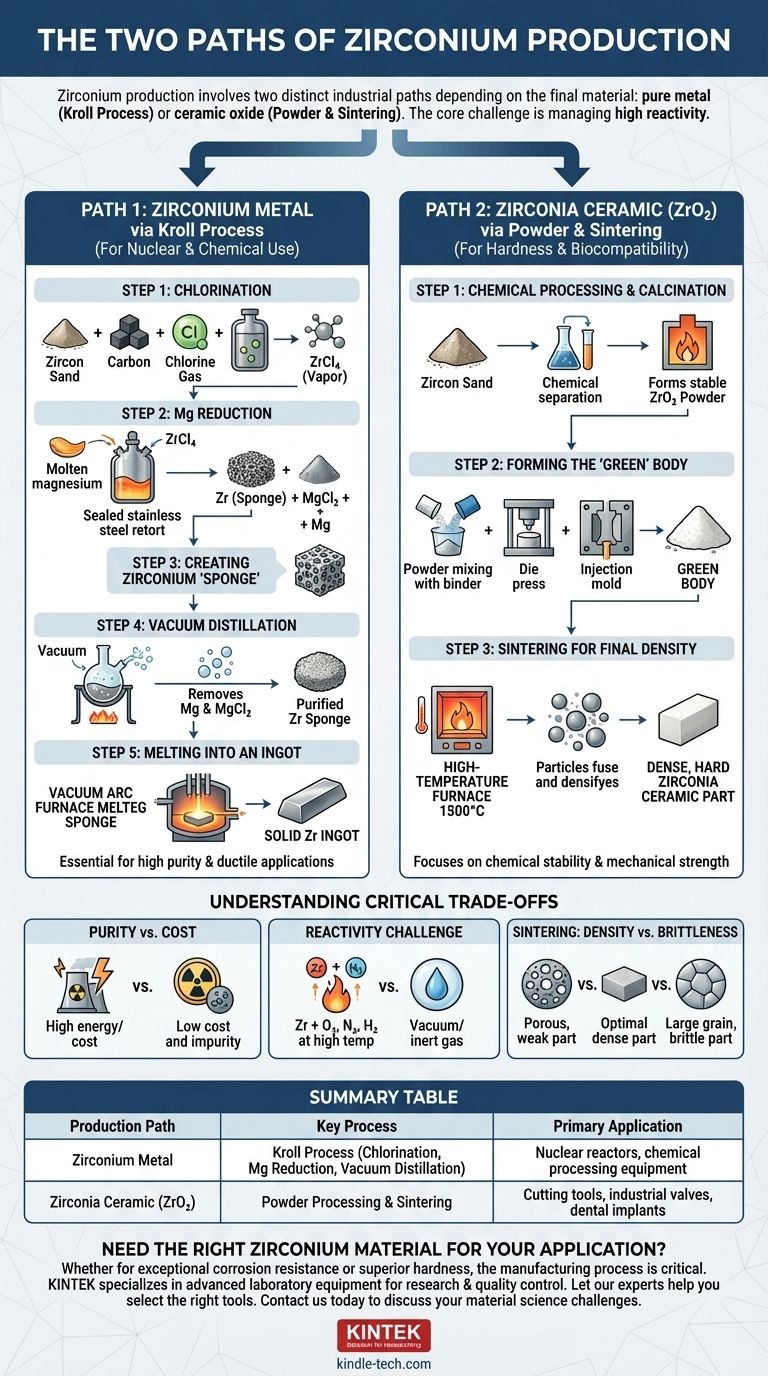 What is the process of zirconium production? From Ore to High-Performance Metal & Ceramic Visual Guide