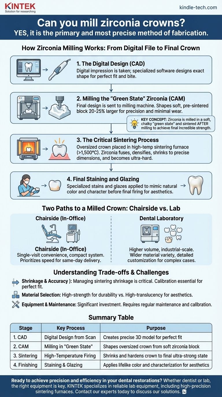 你可以研磨氧化锆牙冠吗？是的，这是精密牙科修复体的标准工艺 图解指南
