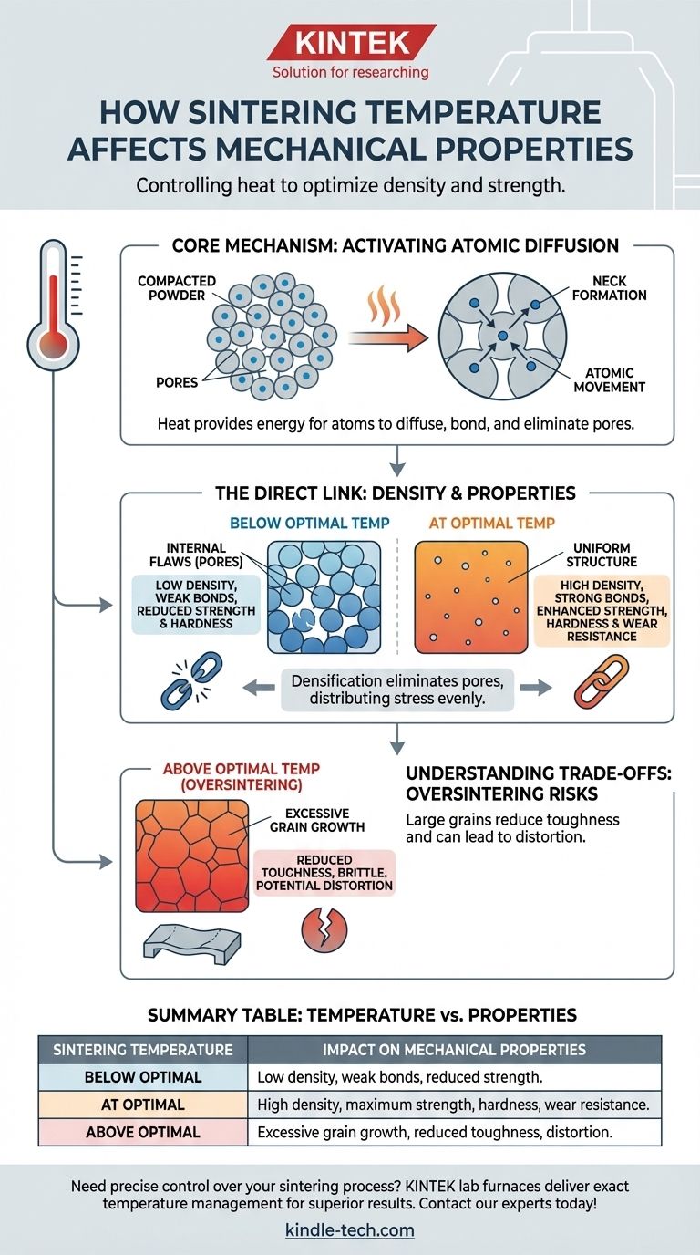 How does sintering temperature affect mechanical properties? Optimize Strength and Durability Visual Guide