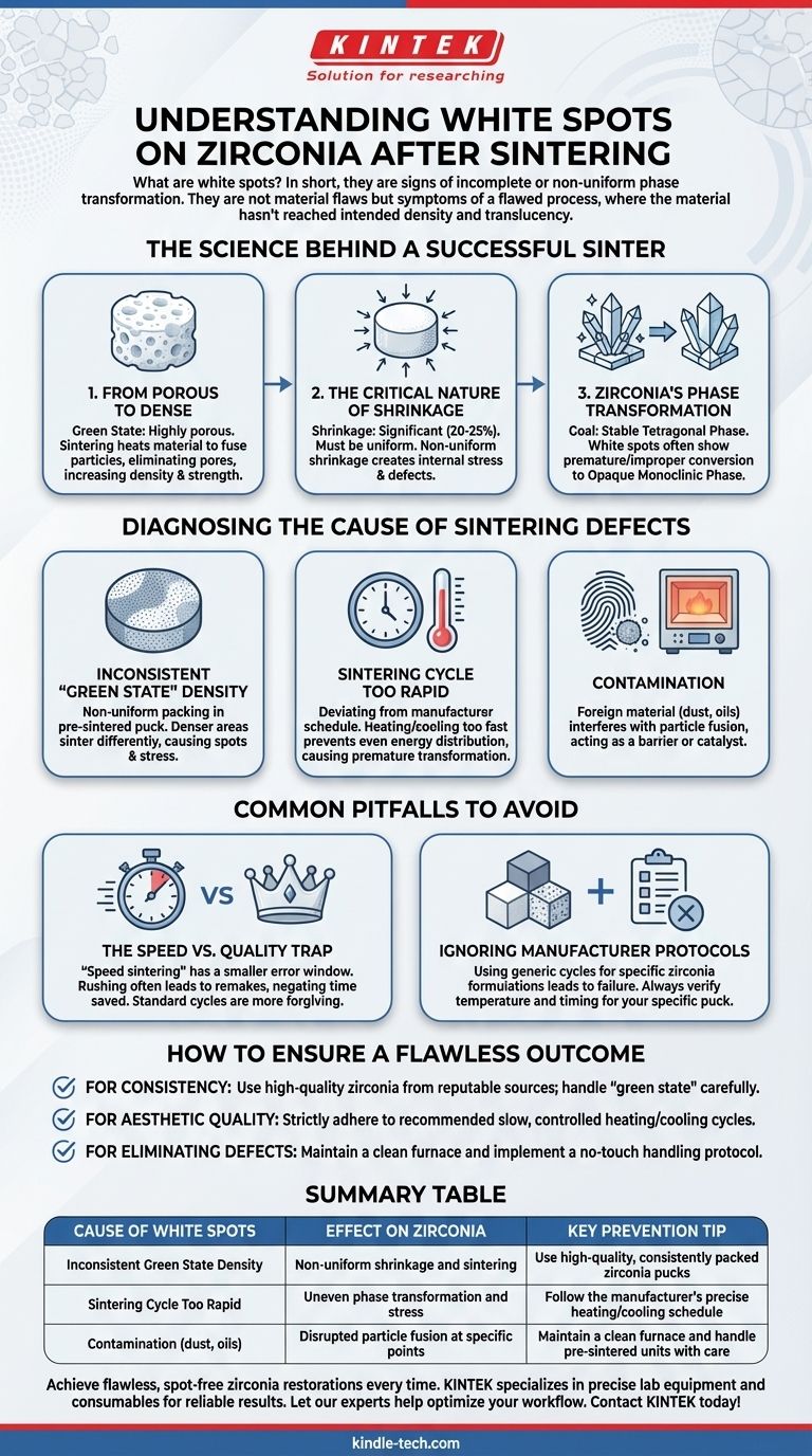 What are the white spots on zirconia after sintering? A Guide to Diagnosing and Preventing Defects Visual Guide