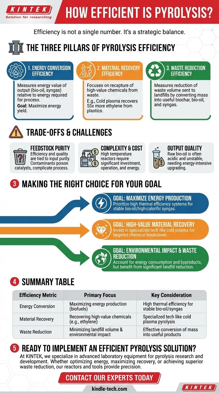 Quelle est l'efficacité de la pyrolyse ? Un guide stratégique pour maximiser la production Guide Visuel